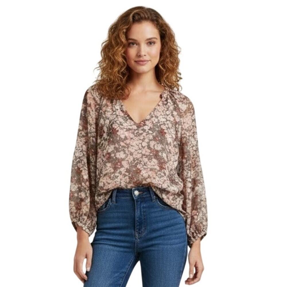 Tularosa Floral V-Neck Blouse Multi Color EUC Size Small